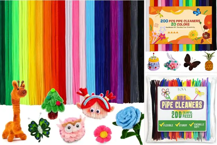 Detailed view of Best 200-Piece Pipe Cleaners: Colorful Fun, Easy Crafting
