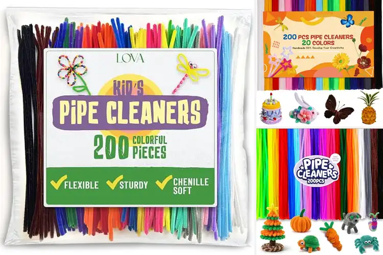 Detailed view of Best 200Pack Pipe Cleaners For Family Crafting