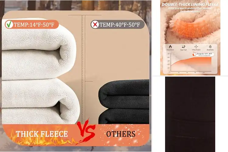 Detailed view of Best Durable Plush Fleece Lined Leggings