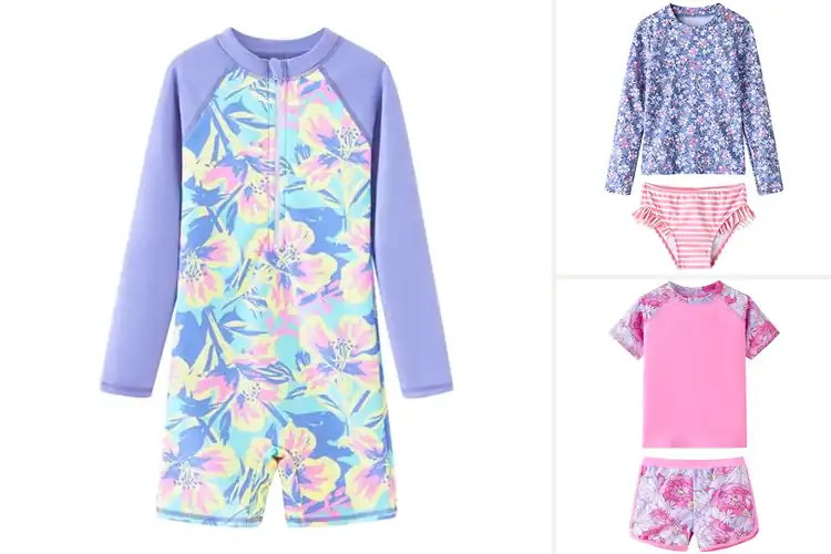 Detailed view of Best Girls Rash Guard Swimsuits