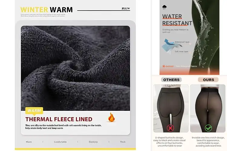 Detailed view of Best High Waisted Thermal Leggings