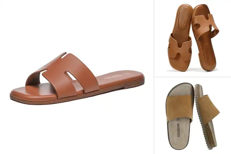 Detailed view of Best Leather Slides for All-Day Comfort & Style