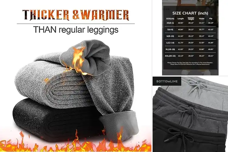 Detailed view of Best Soft Fleece Lined Pants For Women