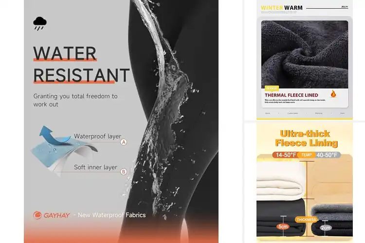 Detailed view of Best Squat Proof Thermal Leggings