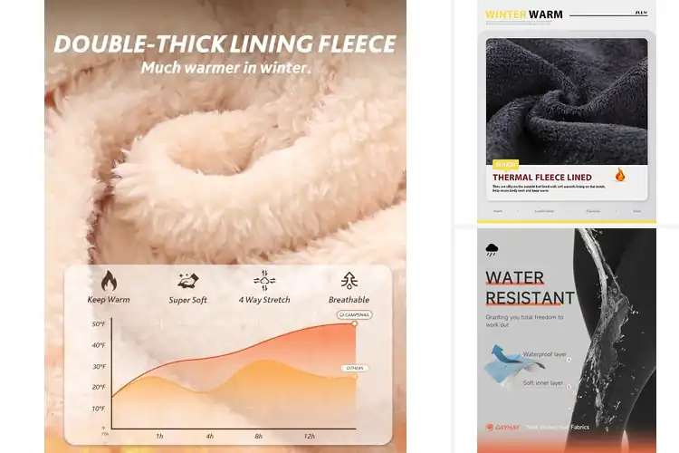 Detailed view of Best Thermal Fleece Lined Leggings For Women