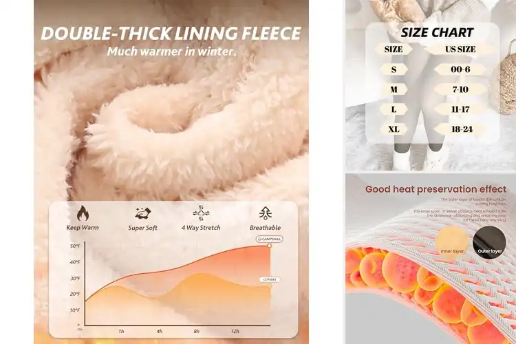 Detailed view of Best Tummy Control Thermal Leggings